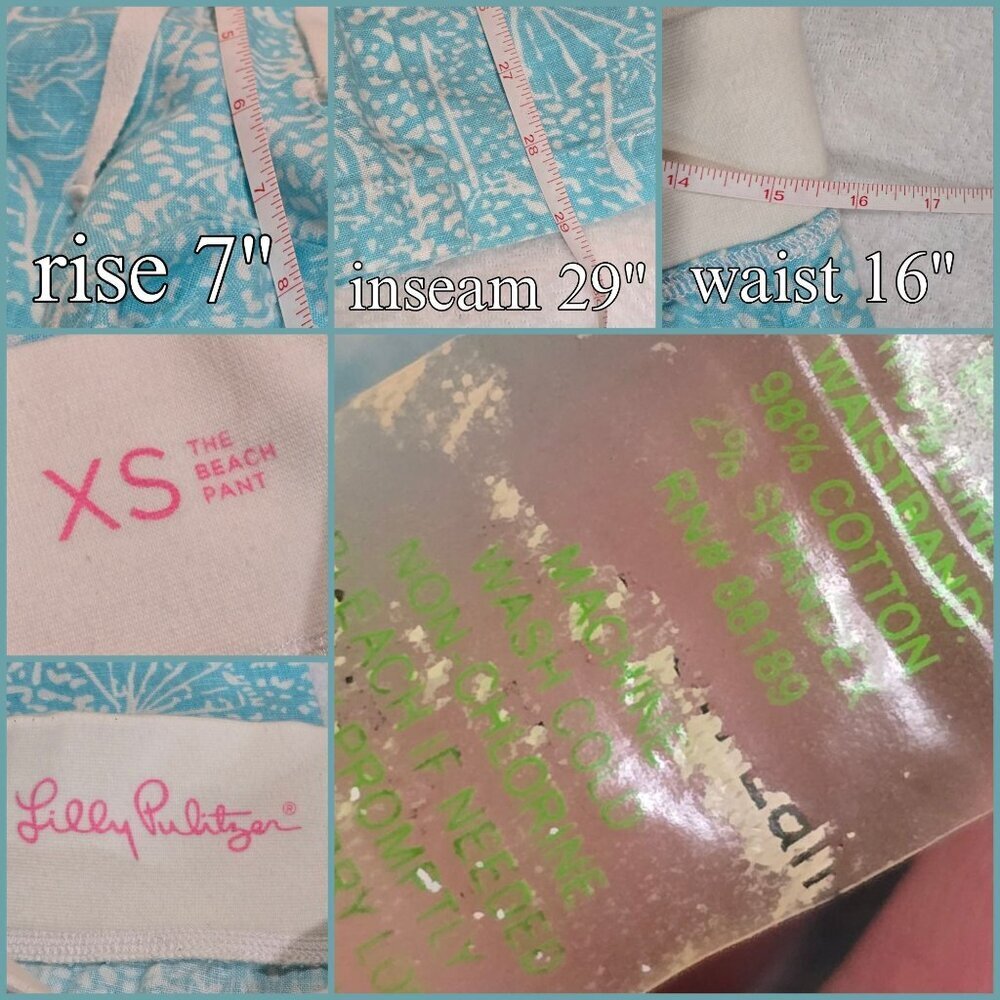 Lilly Pulitzer ✦ Linen Palazzo Beach Pants ✦ Shorely Blue Ice Cake Wide Leg XS - Picture 11 of 12